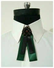 Load image into Gallery viewer, Green and Black Stone TieBow
