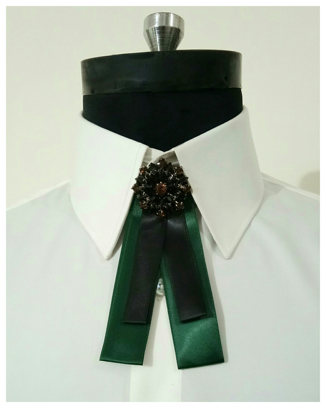 Green and Black Stone TieBow