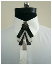 Load image into Gallery viewer, Elegant Grey and Black Stone TieBow
