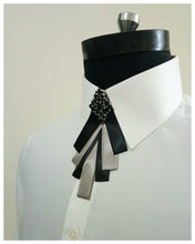 Load image into Gallery viewer, Elegant Grey and Black Stone TieBow
