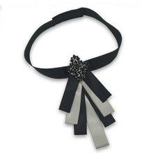 Load image into Gallery viewer, Elegant Grey and Black Stone TieBow
