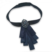 Load image into Gallery viewer, Stunning Navy Crystal TieBow
