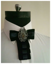 Load image into Gallery viewer, Black and Vintage Diamond TieBow
