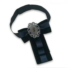 Load image into Gallery viewer, Black and Vintage Diamond TieBow
