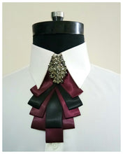 Load image into Gallery viewer, Maroon and Crystal TieBow
