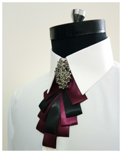 Load image into Gallery viewer, Maroon and Crystal TieBow
