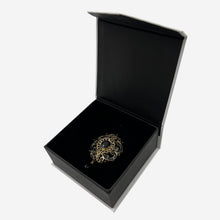 Load image into Gallery viewer, Black &amp; Gold Cutout Broach
