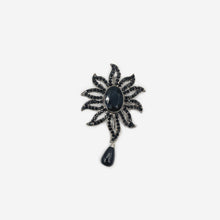 Load image into Gallery viewer, Black Flower Broach
