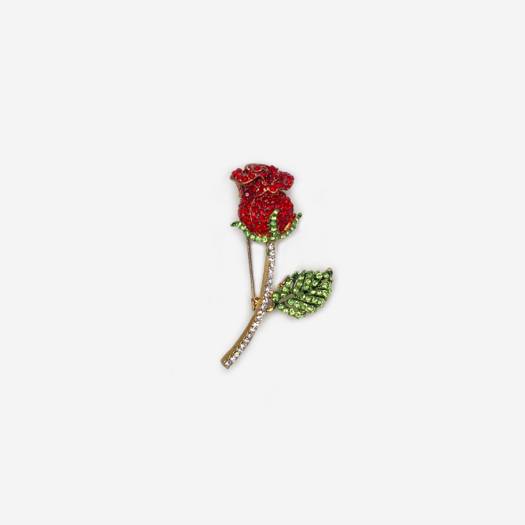 Diamond Rose Broach