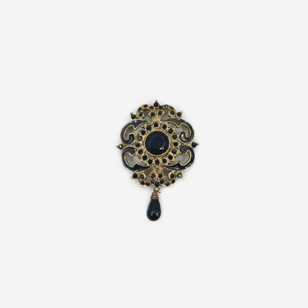 Black & Gold Cutout Broach