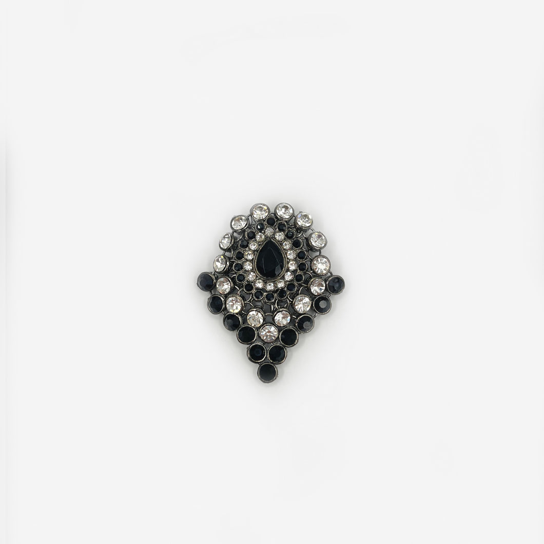 Black & Silver Dots Broach