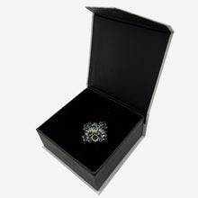 Load image into Gallery viewer, Blue &amp; Silver Diamond Broach
